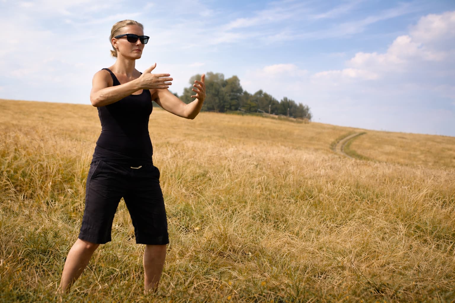 Qigong staan als boom cirkels sta in je kracht
